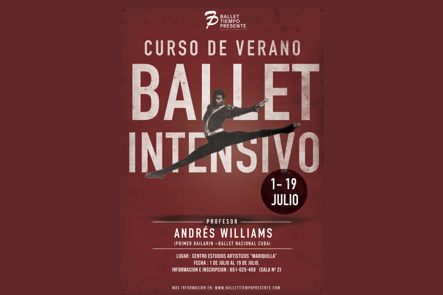 Curso intensivo de Ballet impartido por Andrés Williams